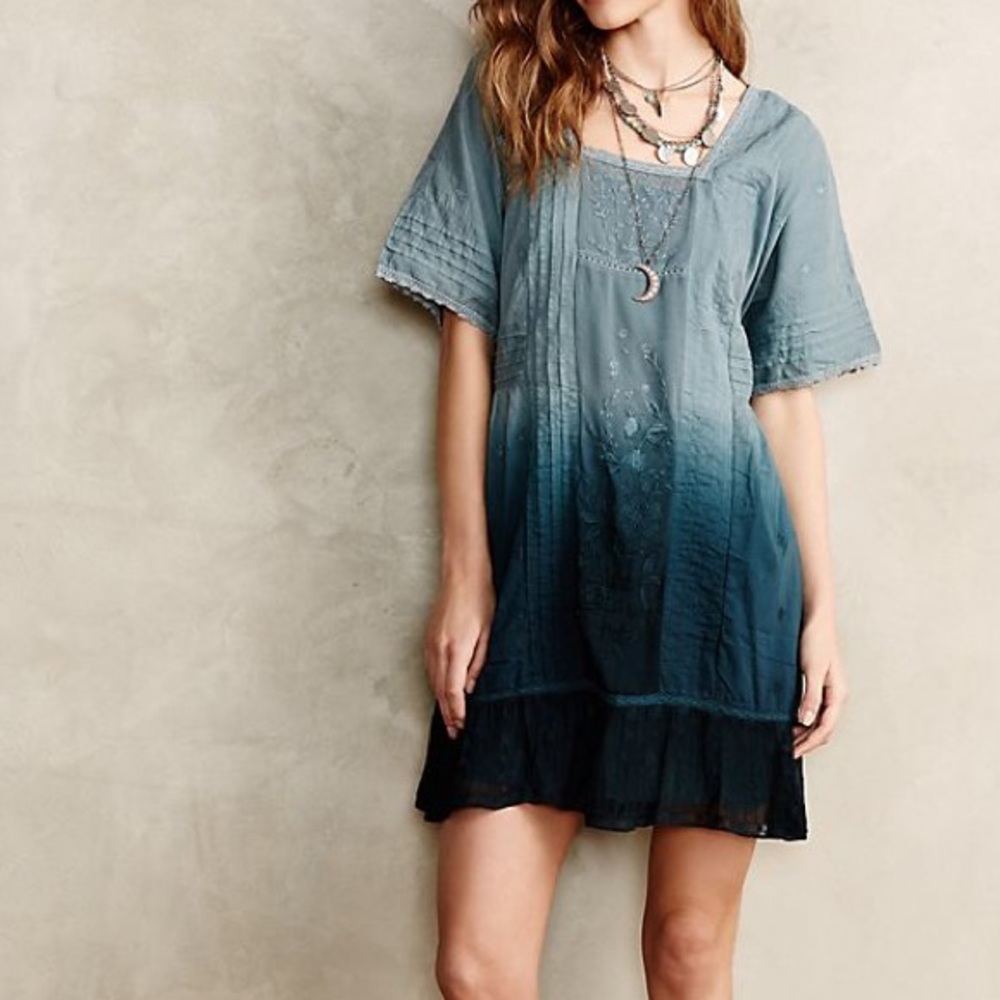 Anthropologie Holding Horses Blue Ombre Mini Dress